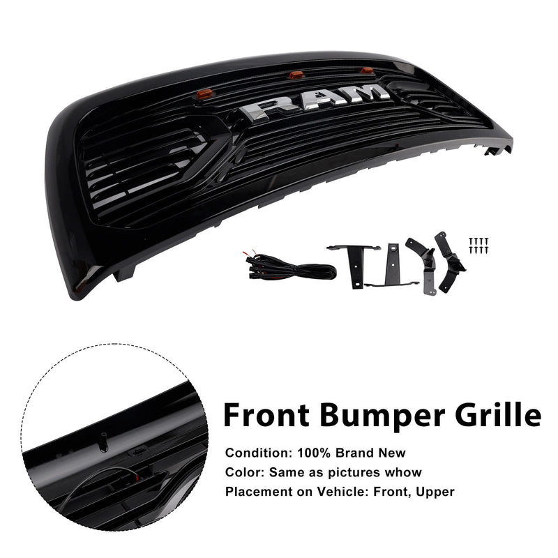 Dodge Ram 2500/3500 Laramie (Baujahre 2010–2018) mit schwarzem Frontstoßstangengrill und LED-Beleuchtung