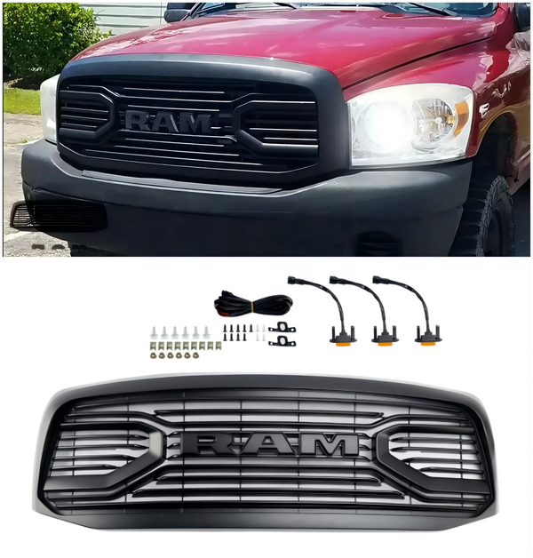 Přední mřížka náhradní díl pro Dodge RAM 1500 06-08 RAM 2500 3500 06-09 Sedí ve vysoké kvalitě