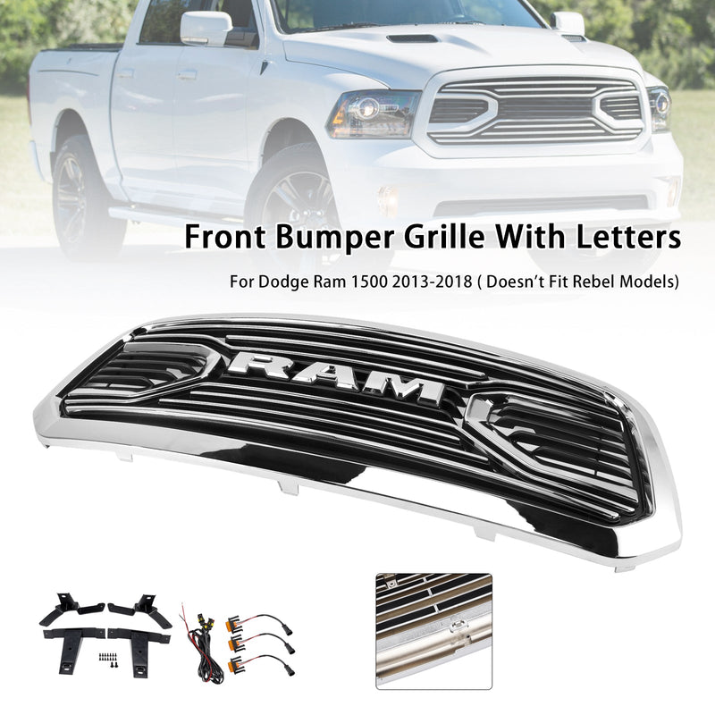 2013–2018 Dodge Ram 1500 Big Horn Stil Frontstoßstange Grill Kühlergrill Chrom