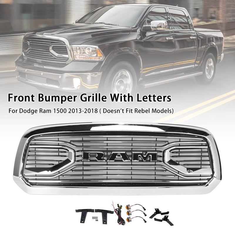 2013–2018 Dodge Ram 1500 Big Horn Stil Frontstoßstange Grill Kühlergrill Chrom