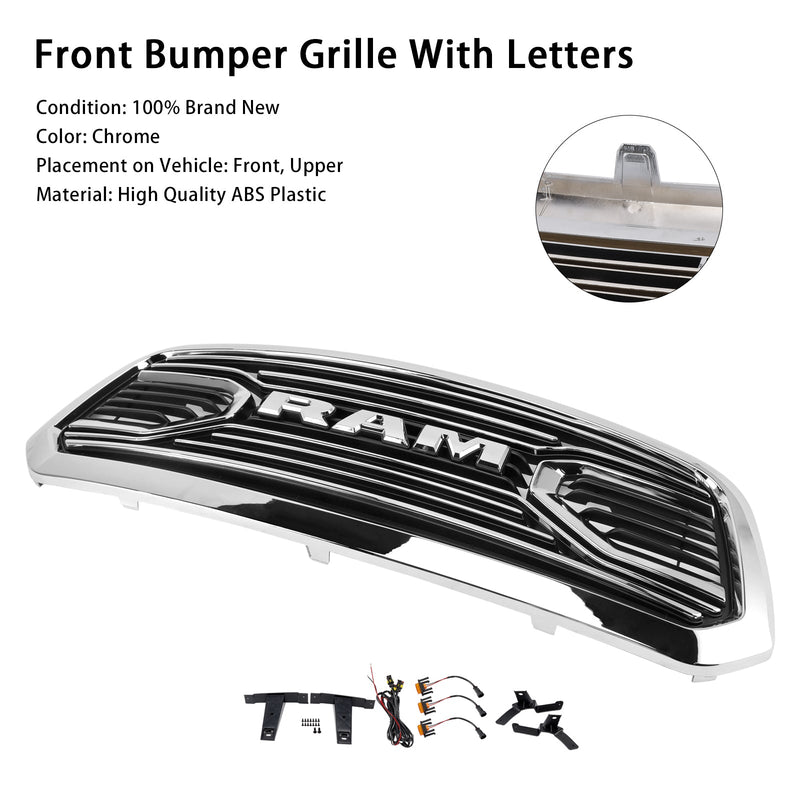 2013–2018 Dodge Ram 1500 Big Horn Stil Frontstoßstange Grill Kühlergrill Chrom