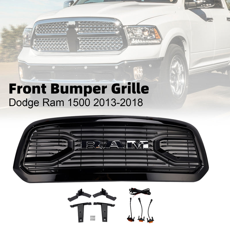 Frontstoßstangengrill im Big-Horn-Stil für Dodge Ram 1500 (2013–2018), schwarz