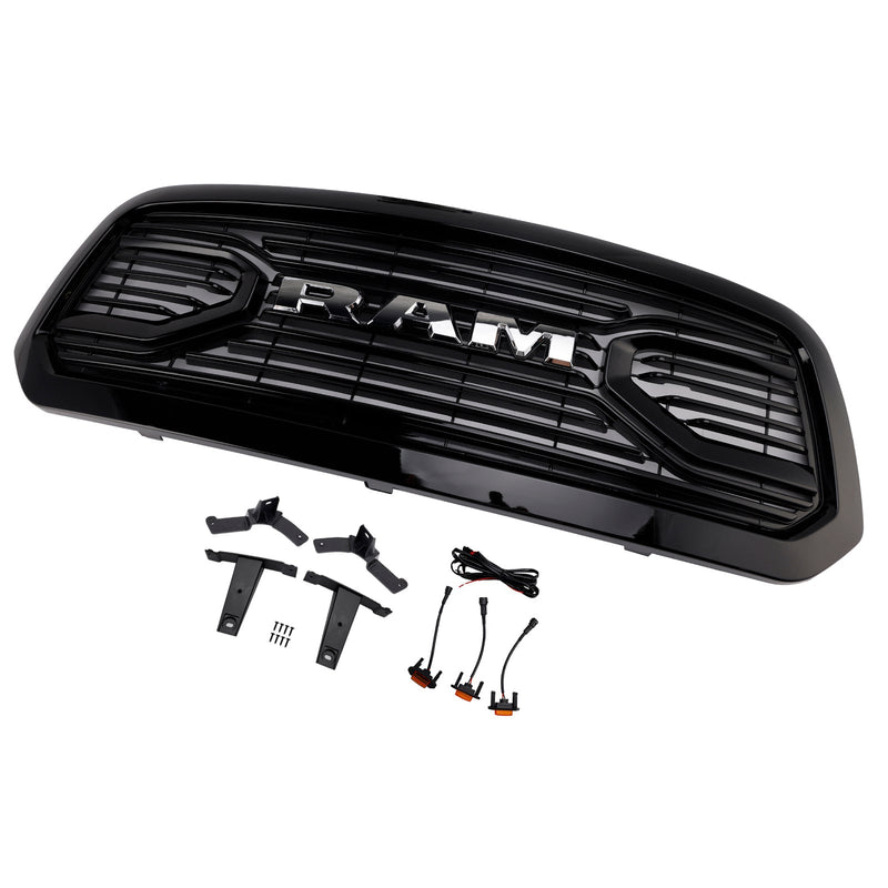 Frontstoßstangengrill im Big-Horn-Stil für Dodge Ram 1500 (2013–2018), schwarz
