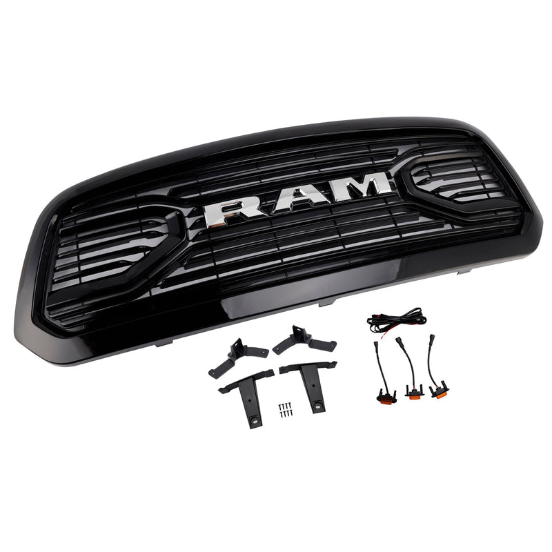 Frontstoßstangengrill im Big-Horn-Stil für Dodge Ram 1500 (2013–2018), schwarz