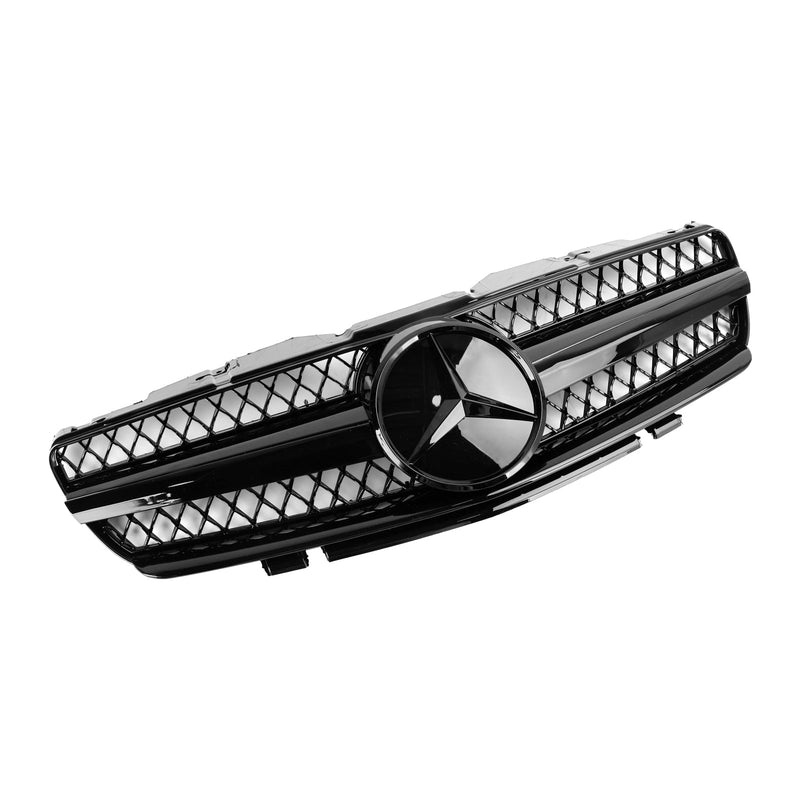 2003-2006 Mercedes R230 SL500 SL600 SL55 1 Fin Star Black Front Øvre Grill