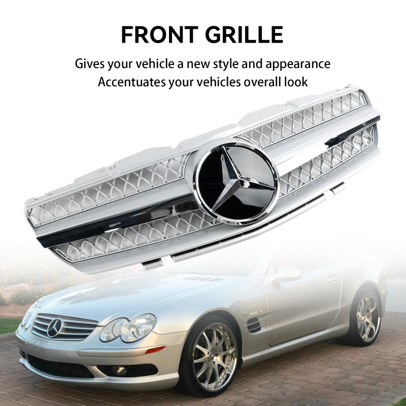 2003-2006 Mercedes R230 SL500 SL600 1 fin przedni zderzak górny grill