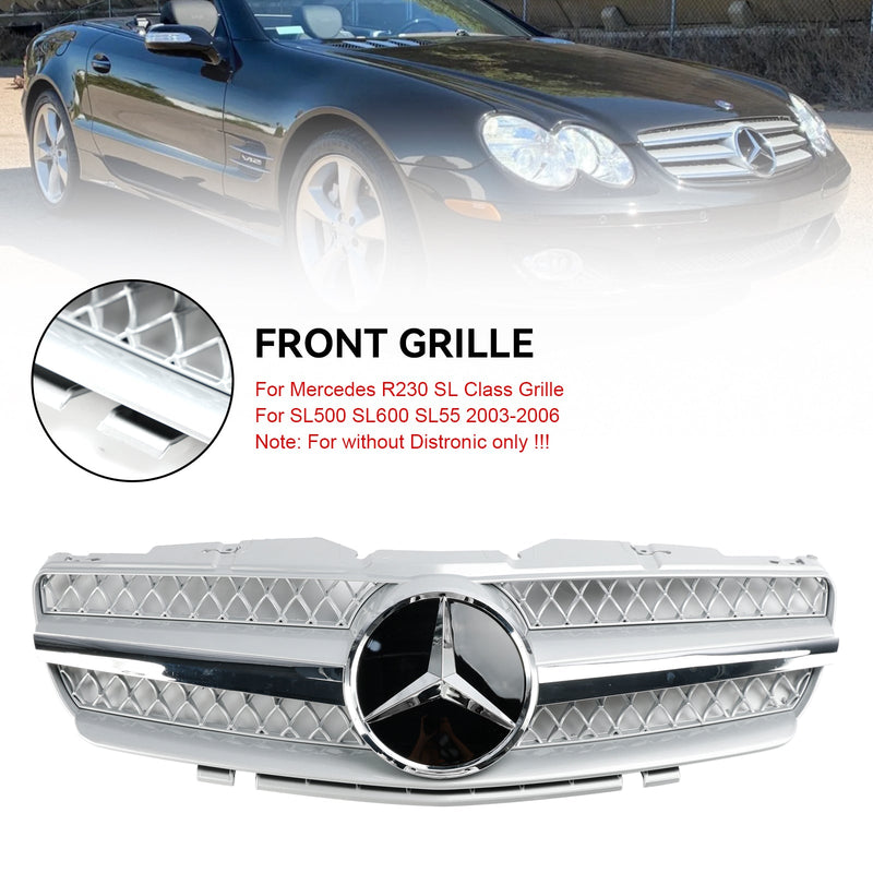 2003-2006 Mercedes R230 SL500 SL600 1 finn front støtfanger toppgrill