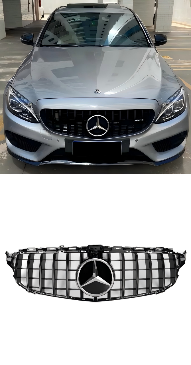 W205 C205 A205 AMG 2019 Mercedes-Benz GTR Style Grill Substituição Grill com Câmera Genérica