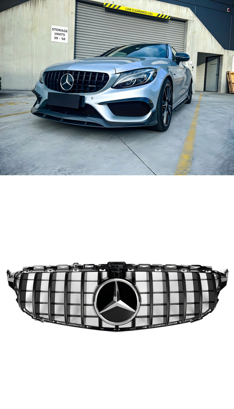 W205 C205 A205 AMG 2019 Mercedes-Benz GTR Style Grill Substituição Grill com Câmera Genérica