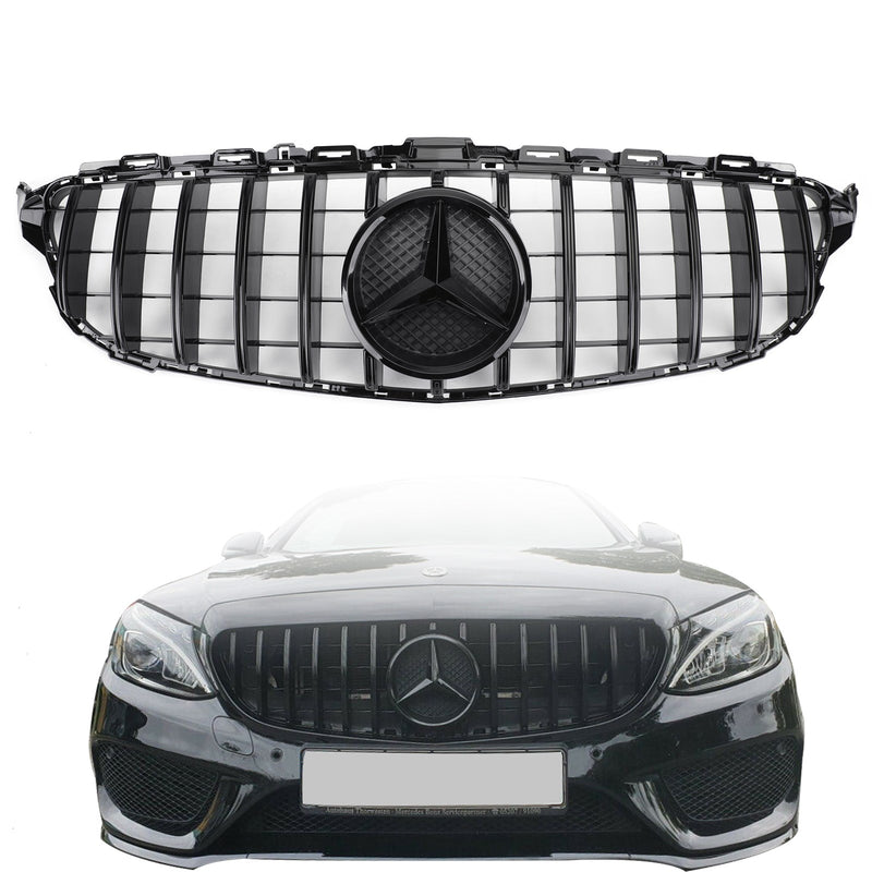 W205 C250 C300 C43 GTR 2015-2018 Mercedes främre stötfångargrill utbytesgaller Generic