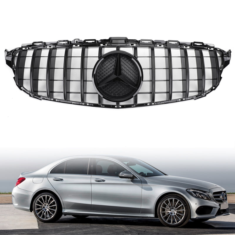 W205 C250 C300 C43 GTR 2015-2018 Mercedes främre stötfångargrill utbytesgaller Generic