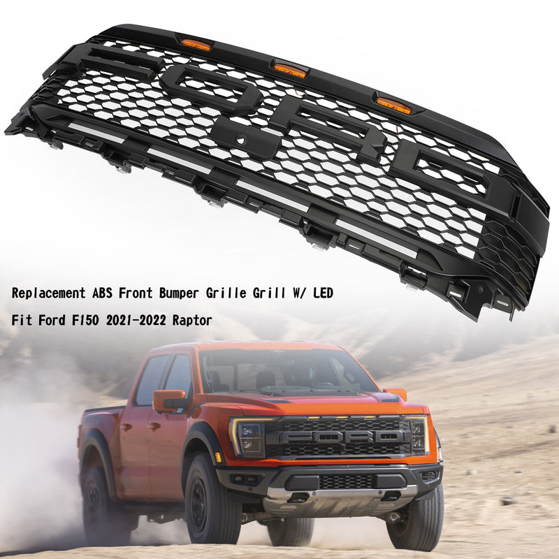 Ersatz ABS Frontstoßstangengitter mit LED für Ford F150 2021-2023 Raptor