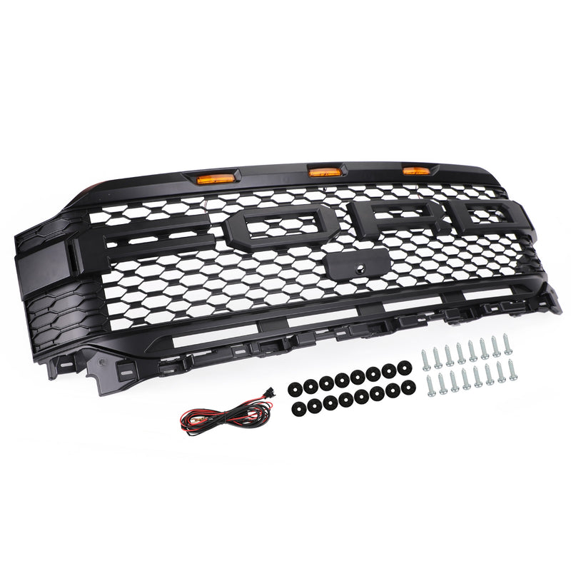 Ersatz ABS Frontstoßstangengitter mit LED für Ford F150 2021-2023 Raptor