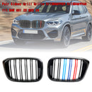 Par de rejillas tipo riñón M-Color 51138469959 adecuadas para BMW G01 X3 G02 X4 Gloss Black Generic