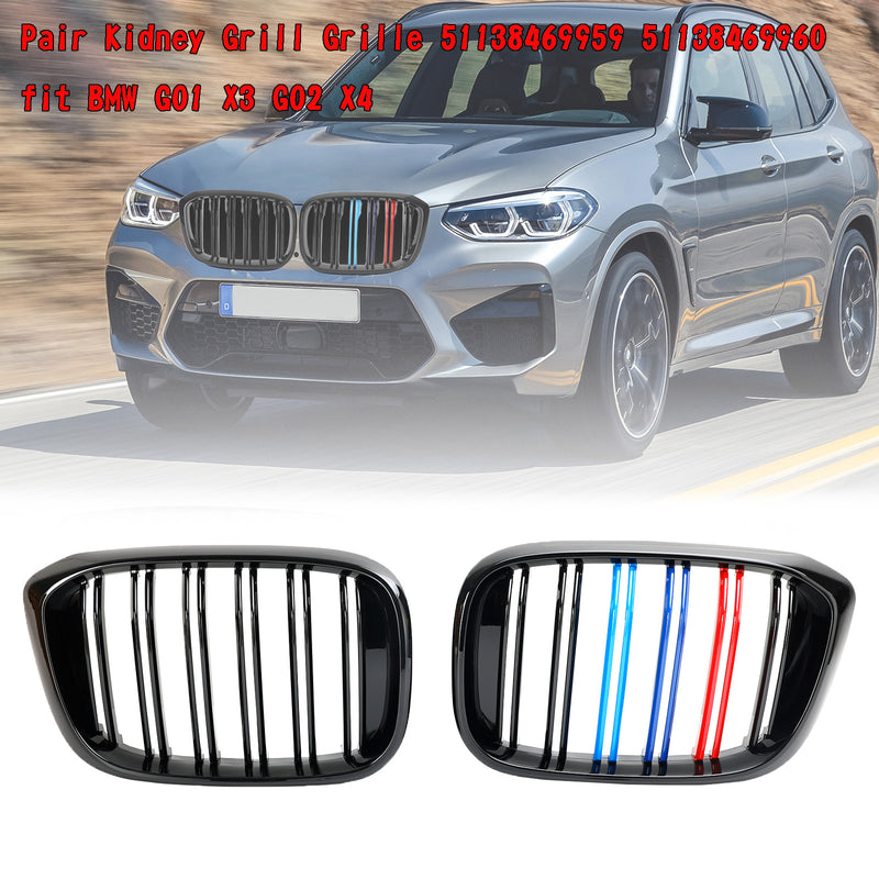 Pari M-Color munuaisritilät 51138469959 sopii malliin BMW G01 X3 G02 X4 Gloss Black Generic