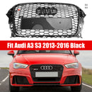 Rejilla de parachoques delantero estilo RS3 para Audi A3 S3 2013-2016 patrón de panal negro