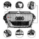 Rejilla de parachoques delantero estilo RS3 para Audi A3 S3 2013-2016 patrón de panal negro
