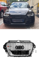 Rejilla de parachoques delantero estilo RS3 para Audi A3 S3 2013-2016 patrón de panal negro