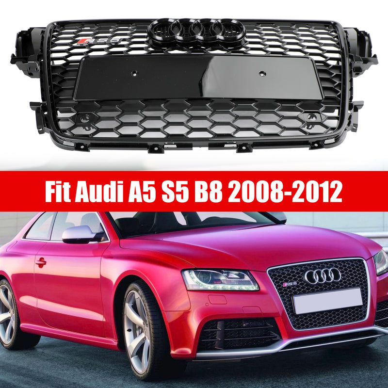 RS5 Style hette Henycomb Sport mesh Grill Grill for AUDI A5 S5 B8 2008-2012