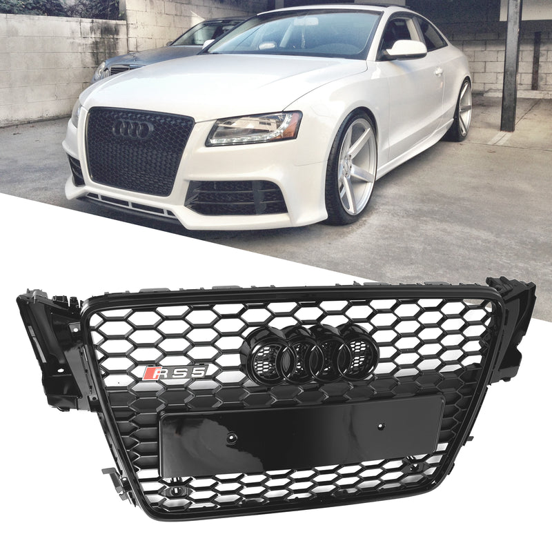 RS5 Style Huv Henycomb Sport Mesh Grill Grill För AUDI A5 S5 B8 2008-2012