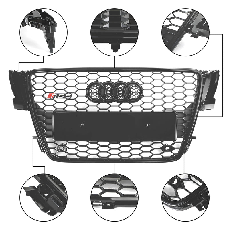 Maska w stylu RS5 Henycomb Sportowa siatka grillowa Grill dla AUDI A5 S5 B8 2008-2012