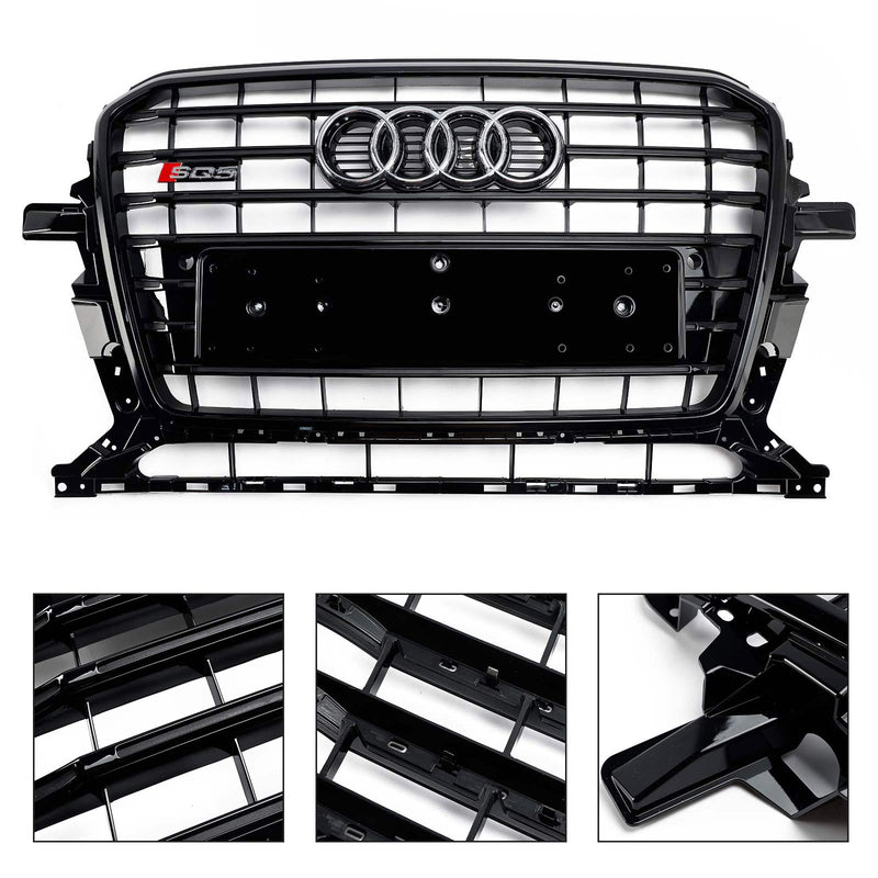 2013-2017 Audi Q5 SQ5 8R Musta RSQ5 Style Honeycomb Mesh Sport Hex Grill