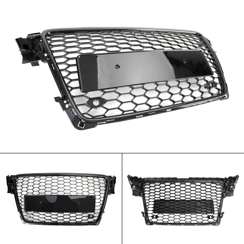 Parrilla delantera deportiva con patrón de panal estilo RS4, compatible con Audi A4 S4 B8 2009-2012