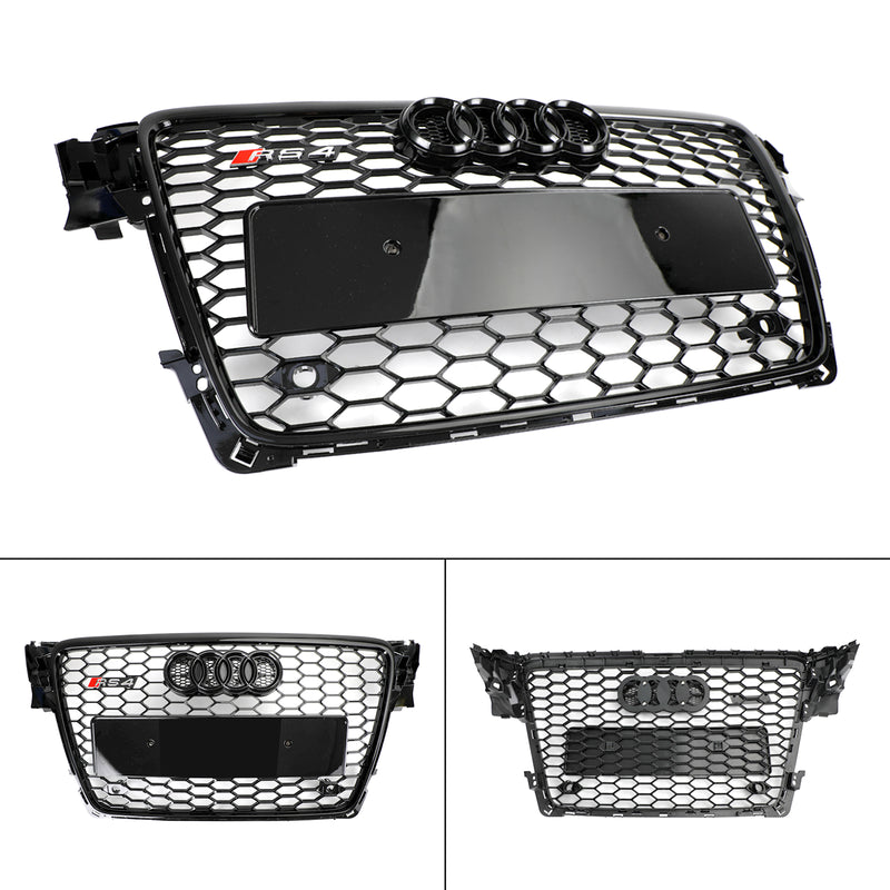 RS4 Style Bikakemönster Sportgrill Front Grill Passar Audi A4 S4 B8 2009-2012