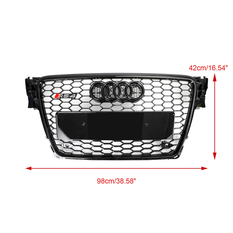 RS4 Style Bikakemönster Sportgrill Front Grill Passar Audi A4 S4 B8 2009-2012