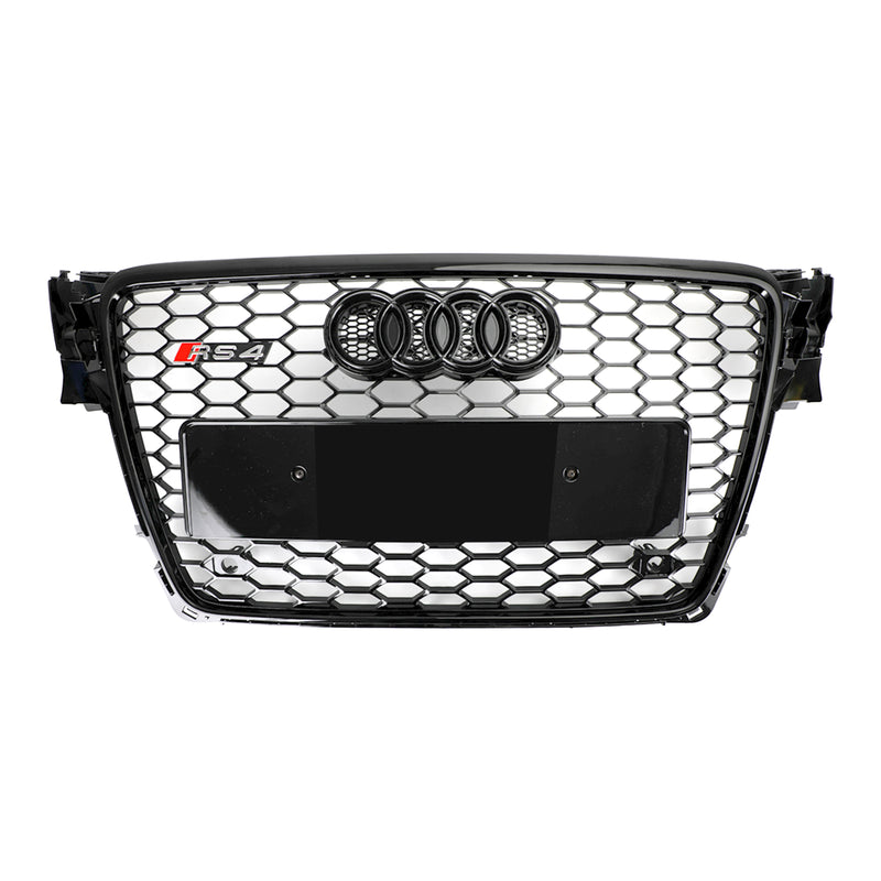 RS4 Style Bikakemönster Sportgrill Front Grill Passar Audi A4 S4 B8 2009-2012