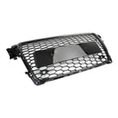 Parrilla delantera deportiva con patrón de panal estilo RS4, compatible con Audi A4 S4 B8 2009-2012