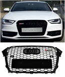 Kiiltävä musta RS4 tyylinen etupuskurin säleikkö Audi A4 S4 2013-2016