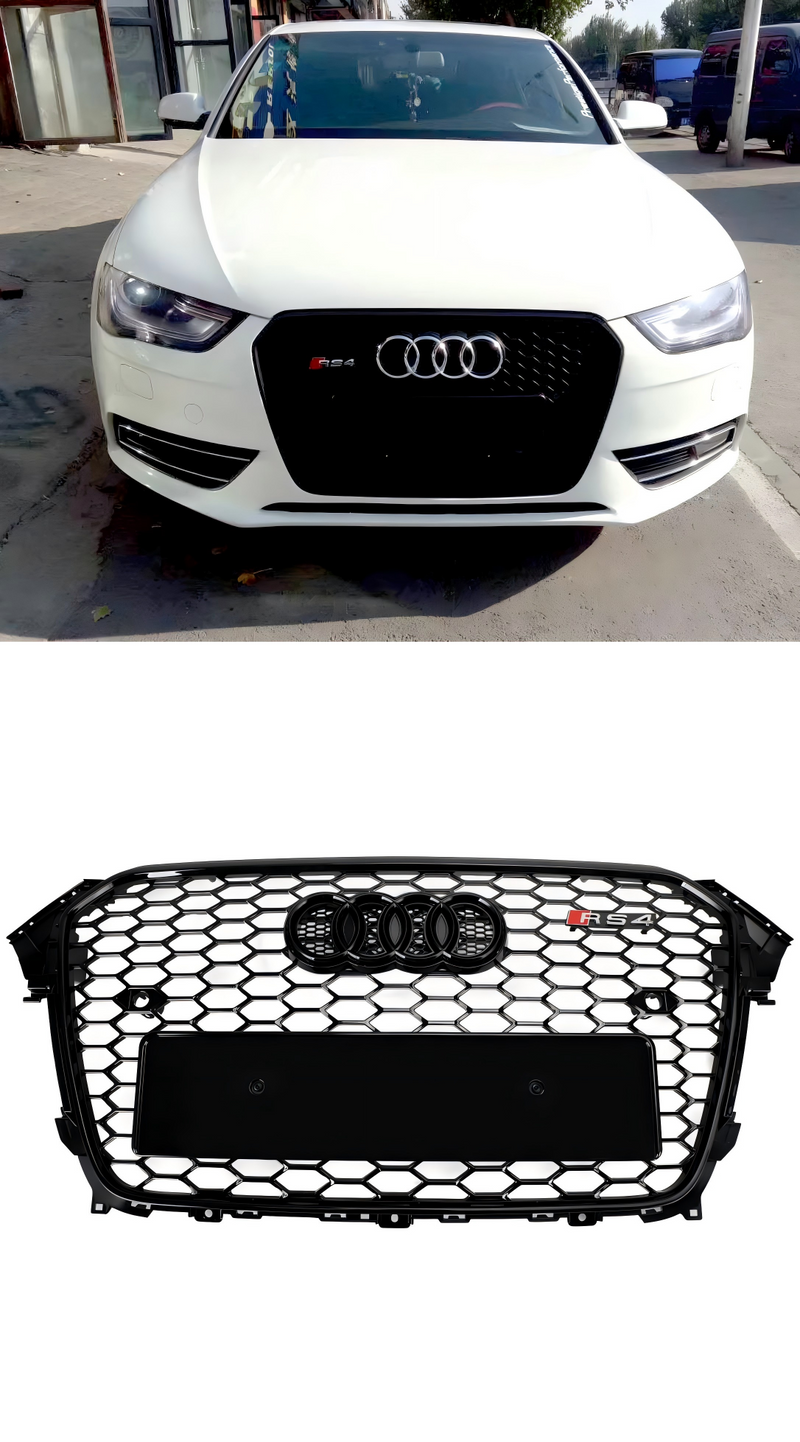 Kiiltävä musta RS4 tyylinen etupuskurin säleikkö Audi A4 S4 2013-2016
