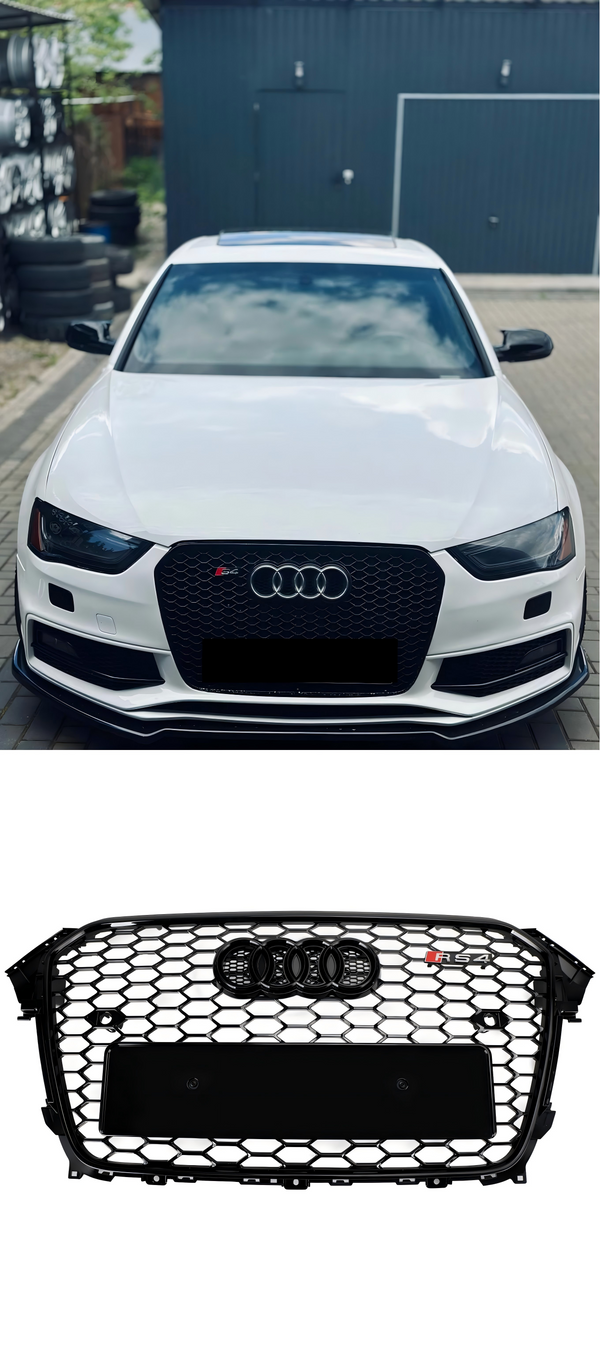 Błyszcząca czarna osłona zderzaka przedniego w stylu RS4 do Audi A4 S4 2013-2016