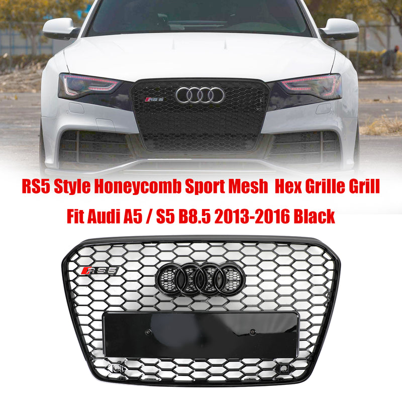 RS5-stil sekskantgitter foran støtfangergrill egnet for Audi A5 S5 B8.5 2013-2016