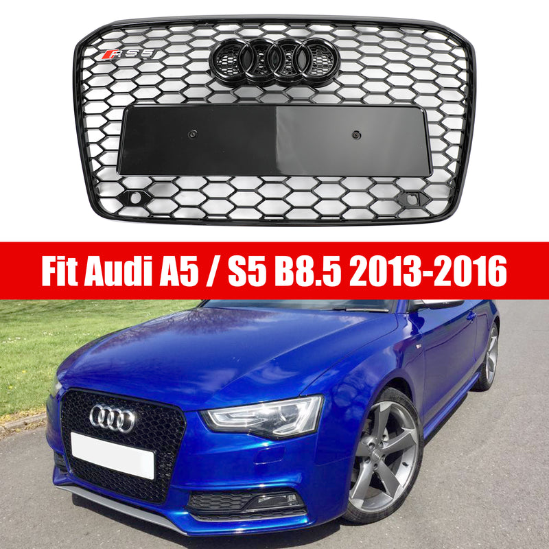 RS5-stil sekskantgitter foran støtfangergrill egnet for Audi A5 S5 B8.5 2013-2016