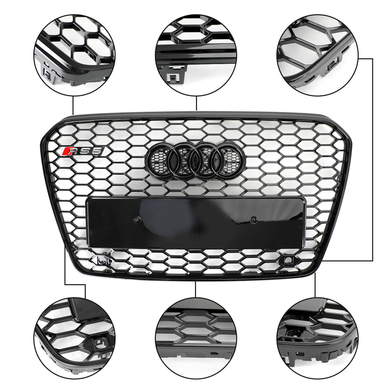 RS5-stil sekskantgitter foran støtfangergrill egnet for Audi A5 S5 B8.5 2013-2016