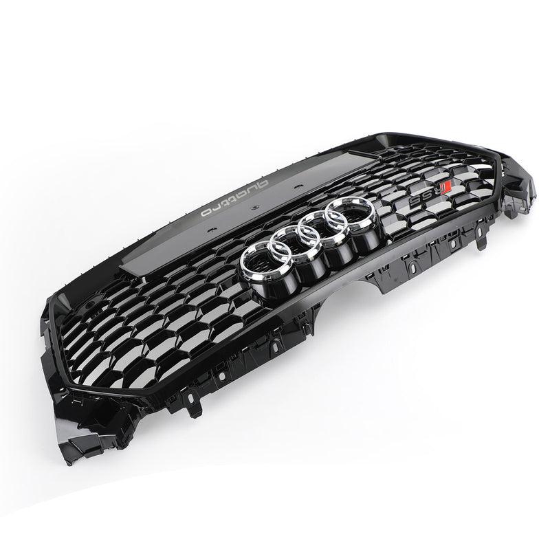 Grade dianteira esportiva estilo favo de mel RS5 para Audi A5 S5 B9 2017-2019 preto brilhante