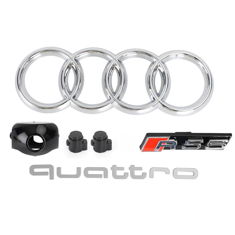 Grade dianteira esportiva estilo favo de mel RS5 para Audi A5 S5 B9 2017-2019 preto brilhante