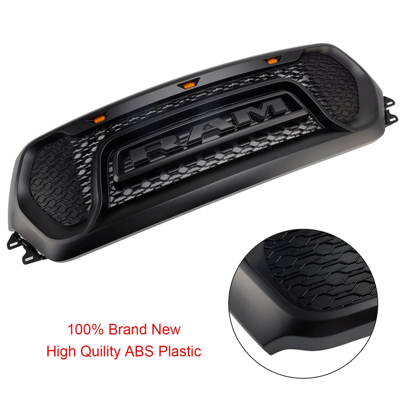 2019–2024 Dodge Ram 1500 Schwarzer Frontgrill in Wabenform für die obere Motorhaube