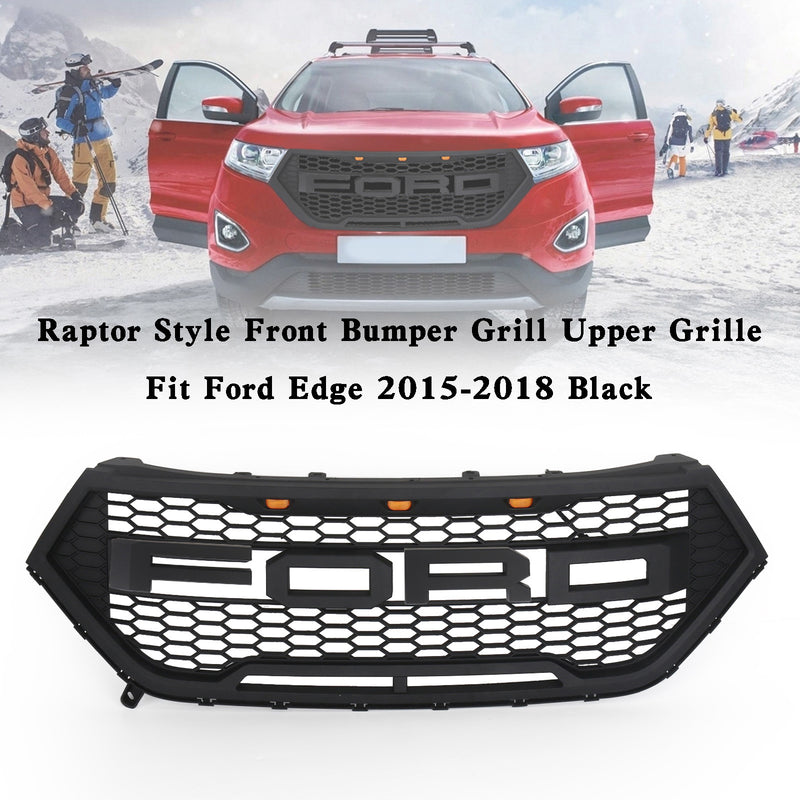 Raptor Style främre stötfångargaller Övre galler för Ford Edge 2015-2018 Svart