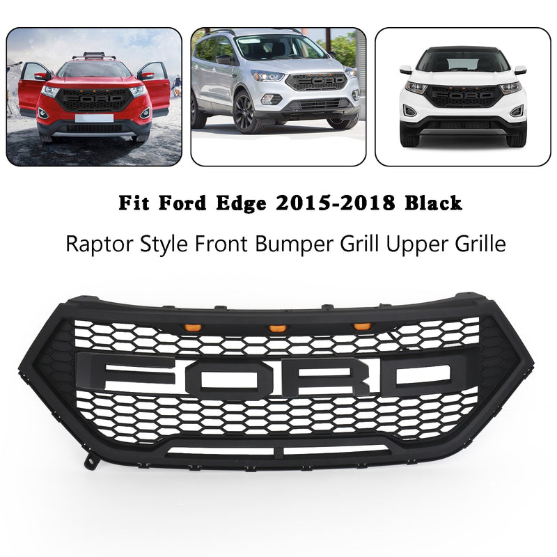 Raptor Style främre stötfångargaller Övre galler för Ford Edge 2015-2018 Svart