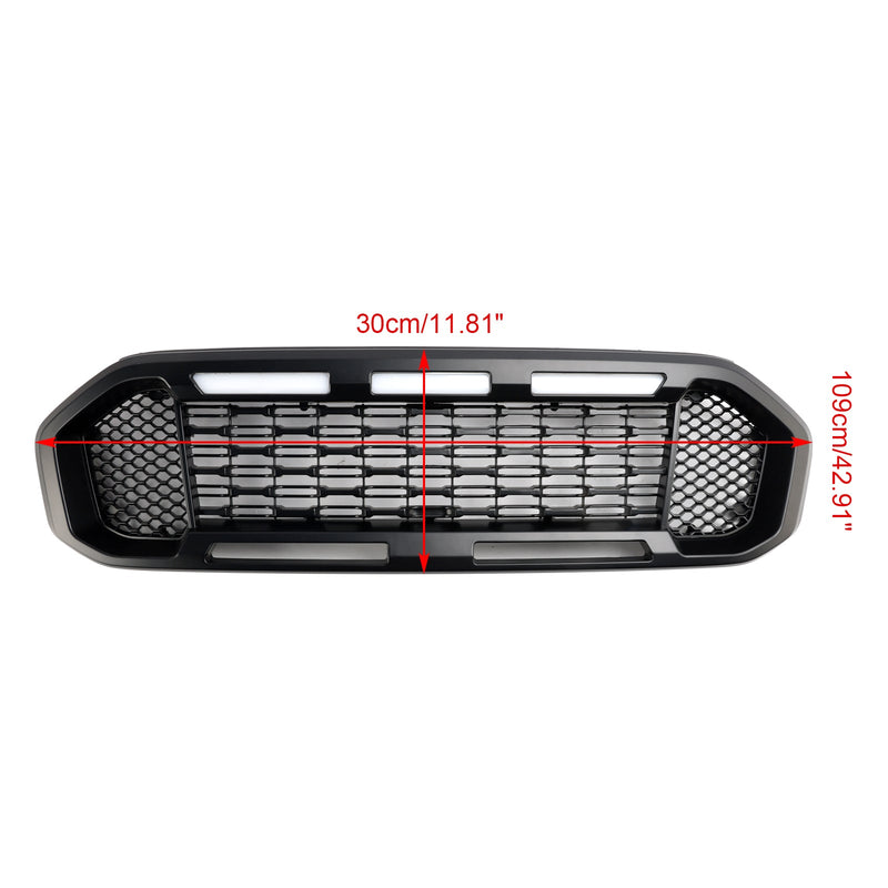 2019–2023 Ford Ranger T8 Musta etukerroksen baarigrilli LED-valolla