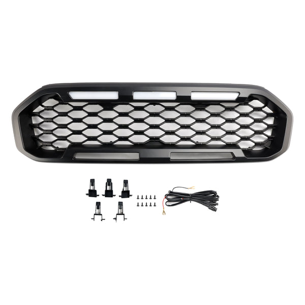 2019-2023 Ford Ranger T8 Etukerroksen baarigrilli, musta, LED-valolla