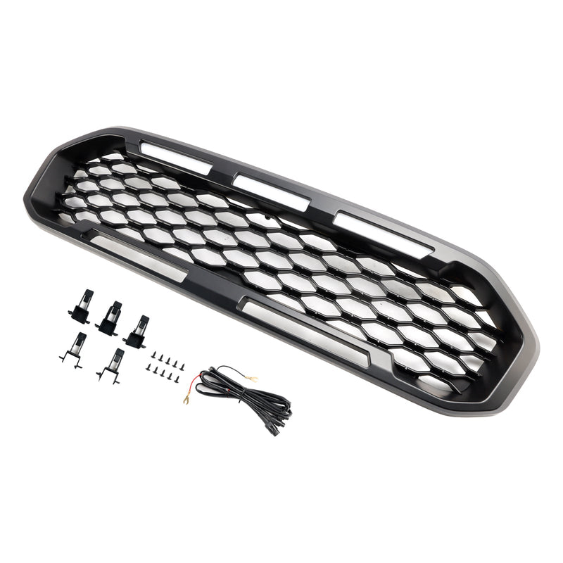 2019-2023 Ford Ranger T8 Etukerroksen baarigrilli, musta, LED-valolla