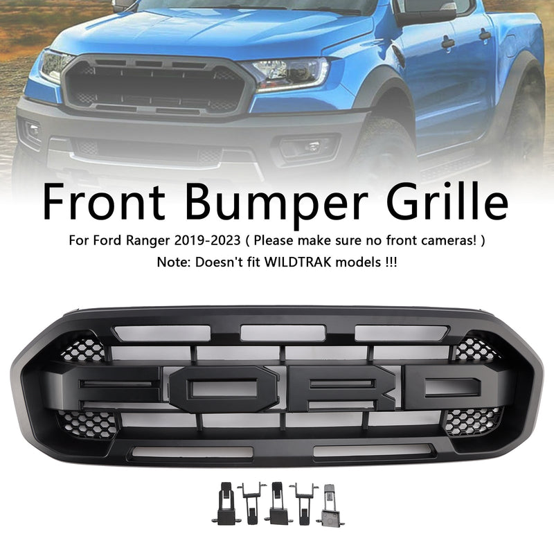 Raptor Style Front Bumper Grille Grill pro Ford Ranger 2019-2023 černá