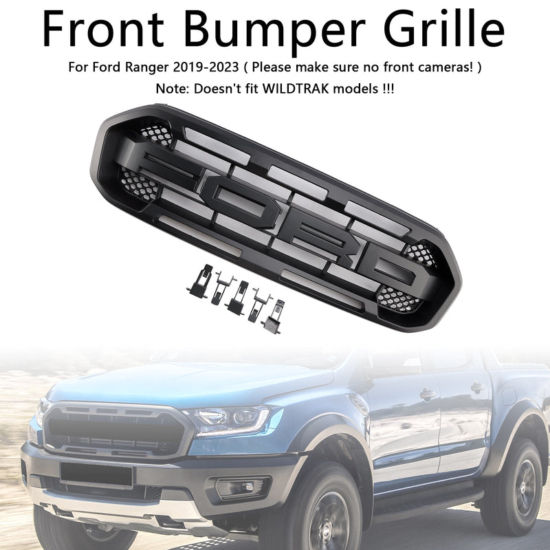 Raptor Style Front Bumper Grille Grill pro Ford Ranger 2019-2023 černá