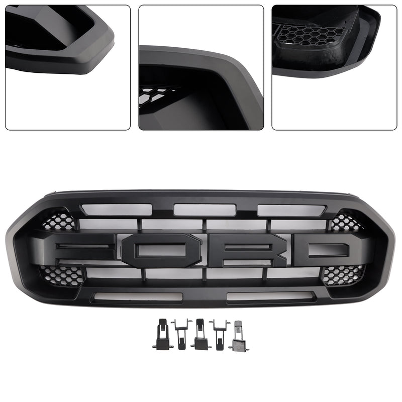 Raptor Style Front Bumper Grille Grill pro Ford Ranger 2019-2023 černá