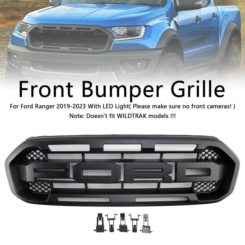 Raptor Style Frontstoßstangengrill Grille Fit Ford Ranger 2019-2023 Schwarz