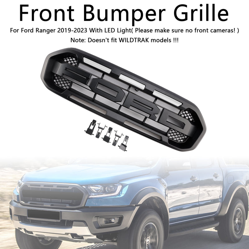 Raptor Style Frontstoßstangengrill Grille Fit Ford Ranger 2019-2023 Schwarz